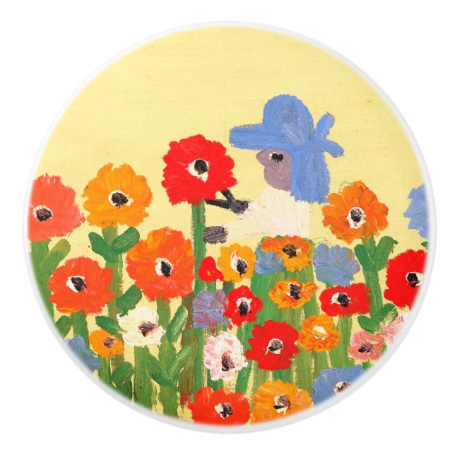 CH Zinnia Garden Ceramic Knob (Front)