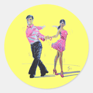 Cha Cha Cha Ballroom Dancing Classic Round Sticker