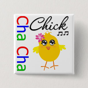 Cha Cha Chick 2 Inch Square Button