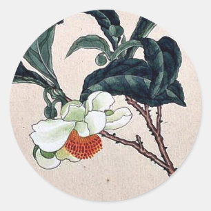 Cha (tea) Ukiyo-e. Classic Round Sticker