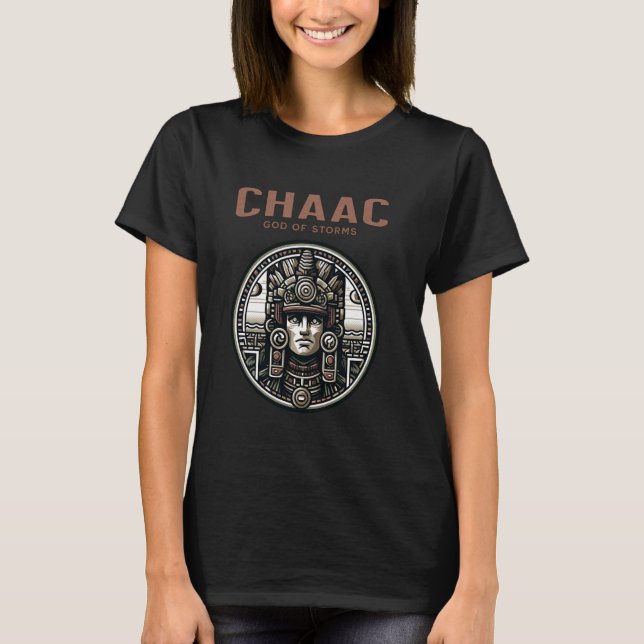 Chaac Mayan God of Storms T-Shirt (Front)