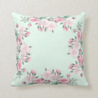 Chabby rose coussin rose et menthe