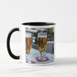 Chablis; two cool beers at 42 degrees hot summer mug