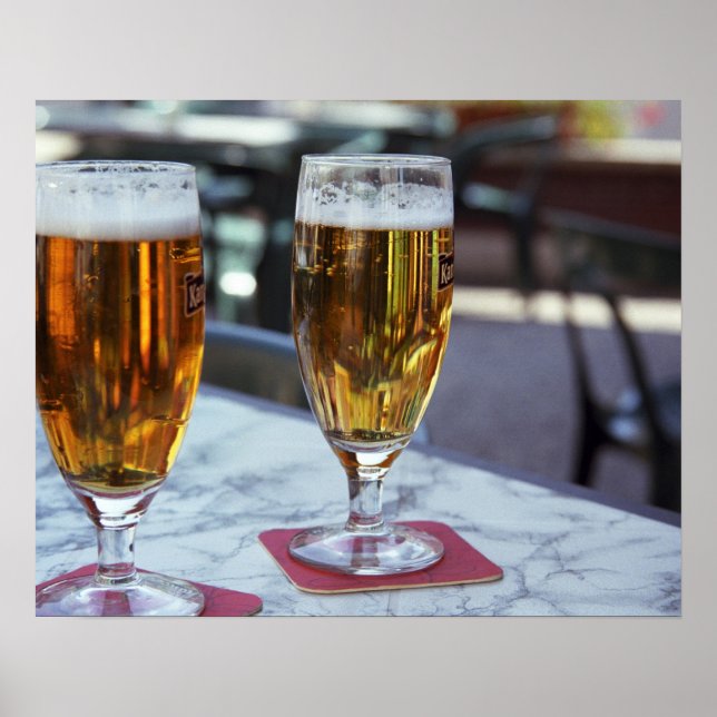 Chablis; two cool beers at 42 degrees hot summer poster (Front)
