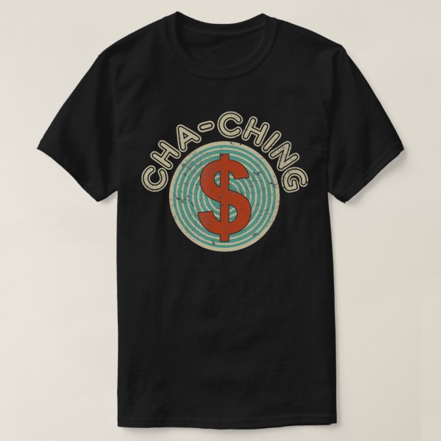 ChaChing Tshirt Funny Black Vendredi Vente Shoppin (Design devant)