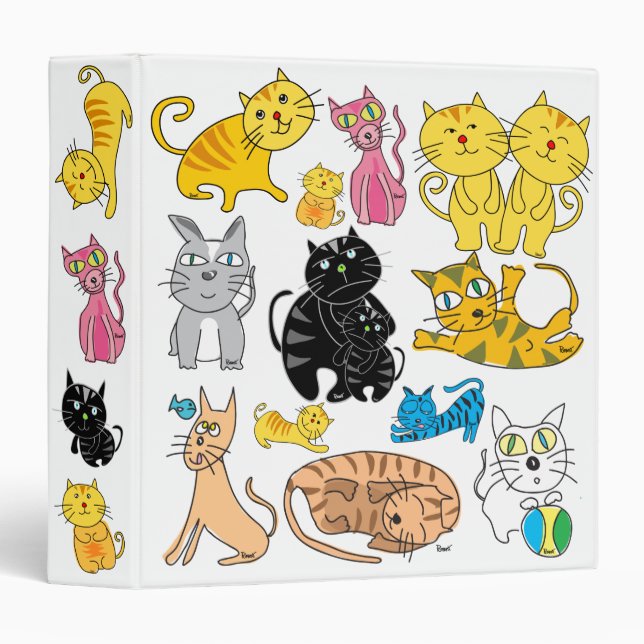 Chacun des 13 chats dans un classeur (Devant/Côté)