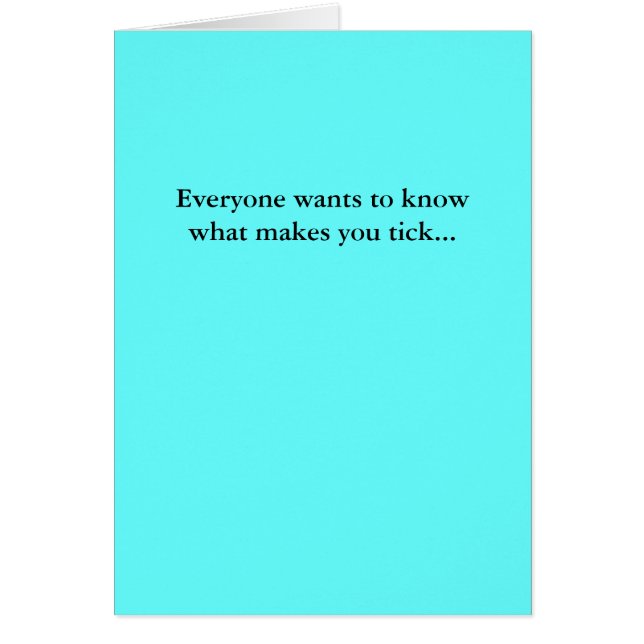 Chacun veut savoir ce qui vous incite à faire tic (Devant)