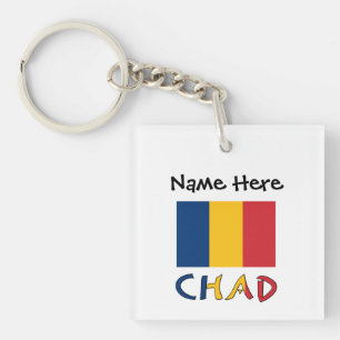 Chad and Chadian Flag Personalized  Keychain