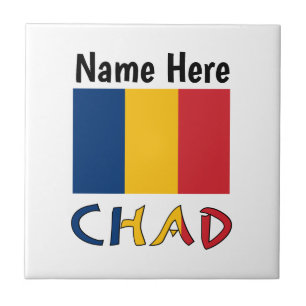 Chad and Chadian Flag Personalized  Tile