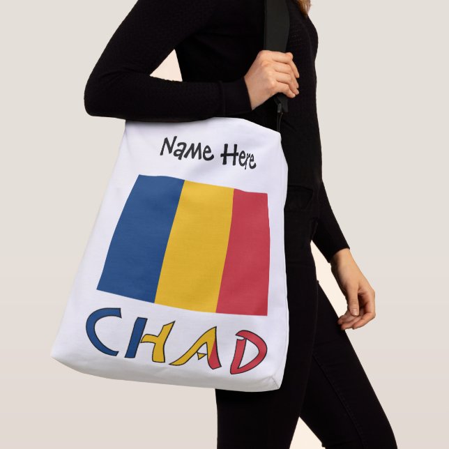 Chad Chadian Flag Black Personalization  Crossbody Bag (Close Up)
