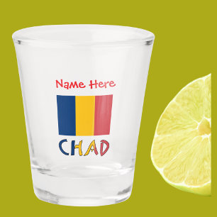 Chad Chadian Flag Red Personalization Shot Glass