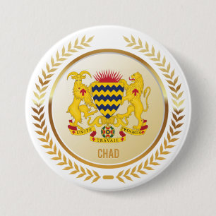 Chad Coat Of Arms 3 Inch Round Button