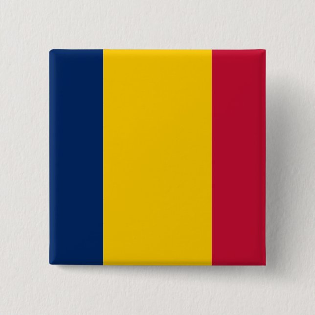 Chad Flag 2 Inch Square Button (Front)