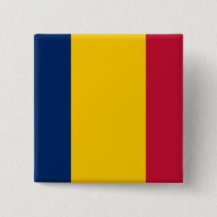 Chad Flag 2 Inch Square Button