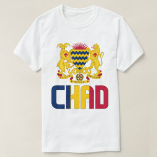 Chad Flag and Coat Of Arms Patriotic T-Shirt