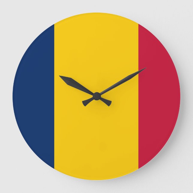 Chad Flag Large Clock (Front)