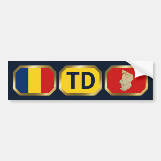 Chad Flag Map Code Bumper Sticker