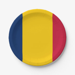 Chad Flag Paper Plate