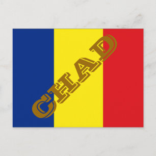 Chad flag postcard