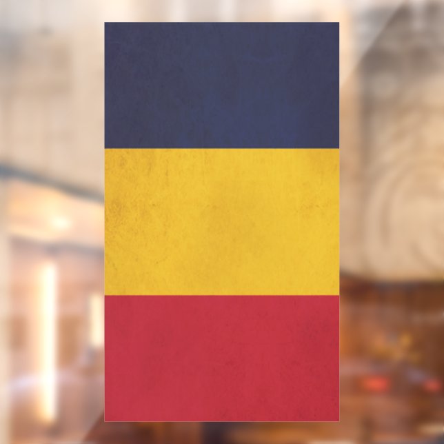 Chad Flag Vintage Design Window Cling (Sheet 2)