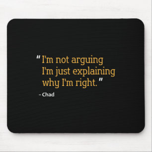Chad Gift Quote Funny Birthday Personalized Name I Mouse Pad