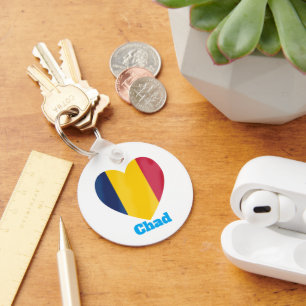 Chad Heart Flag Keychain