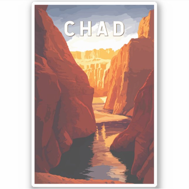 Chad Illustration Travel Art Vintage (Front)