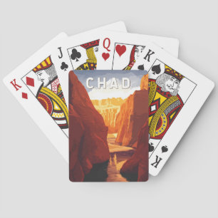 Chad Illustration Travel Art Vintage Playing Cards