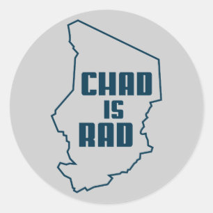 Chad is Rad outline blue Classic Round Sticker