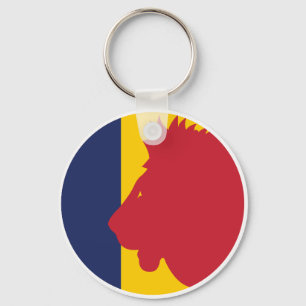 Chad Lion Chadian National Animal Flag Keychain
