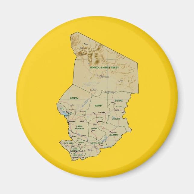 Chad Map Magnet (Front)