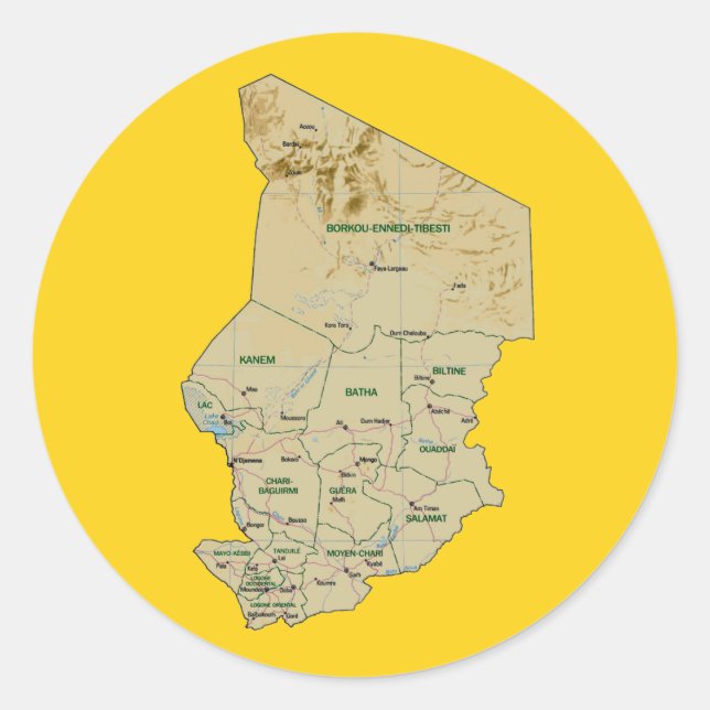 Chad Map Sticker (Front)