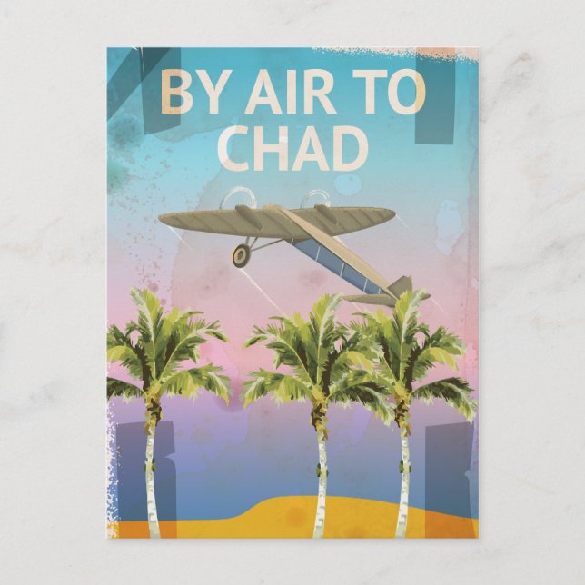 Chad Vintage Travel poster Postcard (Front)