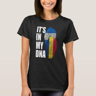 Chadian And Nicaraguan Mix Dna Flag Heritage T-Shirt