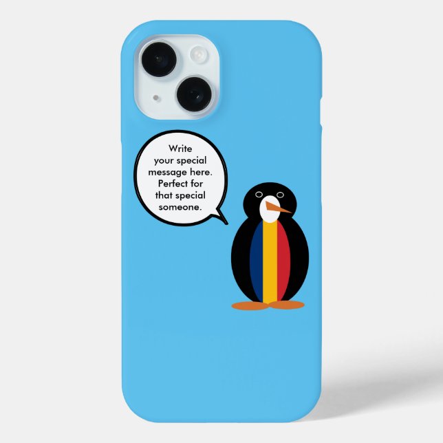Chadian Flag Wildlife Penguin Personalized Gift Case-Mate iPhone Case (Back)