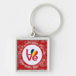 Chadian LOVE White on Red Keychain