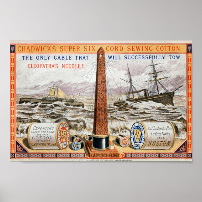 Chadwicks Sewing Cotton Vintage Advertisemen Poster (Front)