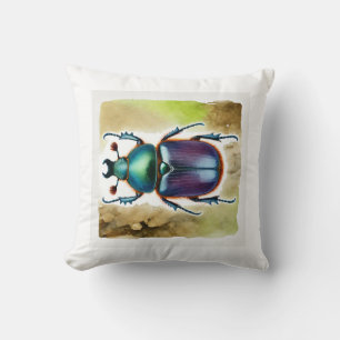 Chafer Beetle 310824IREF228 - Watercolor Throw Pillow