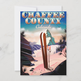 Chaffee County, Colorado ski poster. Invitation