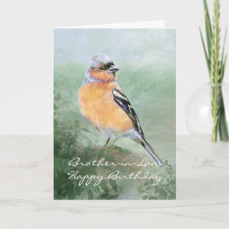 Chaffinch Bird Happy Birthday Brother-in-Law Card