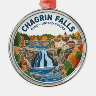 Chagrin Falls Ohio Metal Ornament