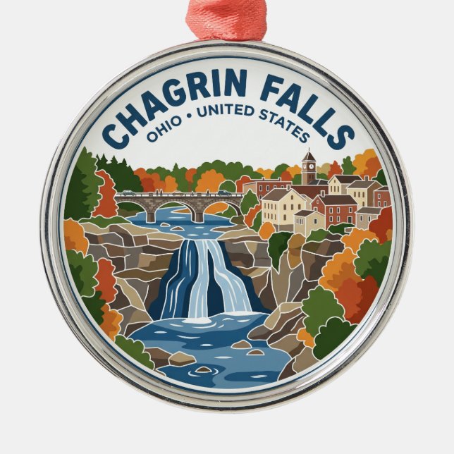 Chagrin Falls Ohio Metal Ornament (Front)