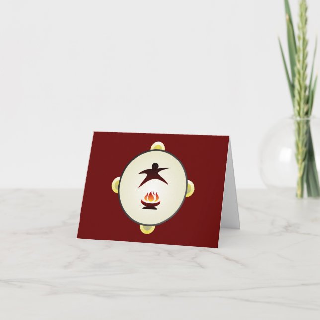 Chaharshanbeh Suri Tambourine Red Background Card (Front)