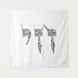 Chai symbol made with Gemstones in All Colours Tapestry