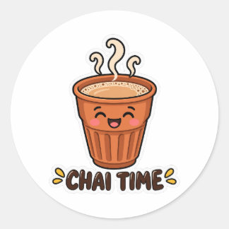 Chai Time Cute Kulhad Sticker