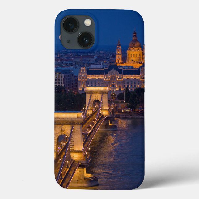 Chain Bridge and Full Moon at Night Case-Mate iPhone Case (Back)