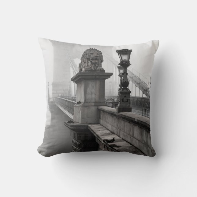 CHAIN BRIDGE, BUDAPEST THROW PILLOW (Front)
