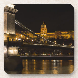 Chain Bridge with Buda Castle Hungary Budapest Coaster