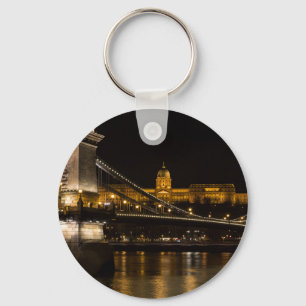 Chain Bridge with Buda Castle Hungary Budapest Keychain