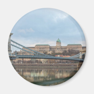 Chain Bridge with Buda Castle Hungary Budapest Magnet
